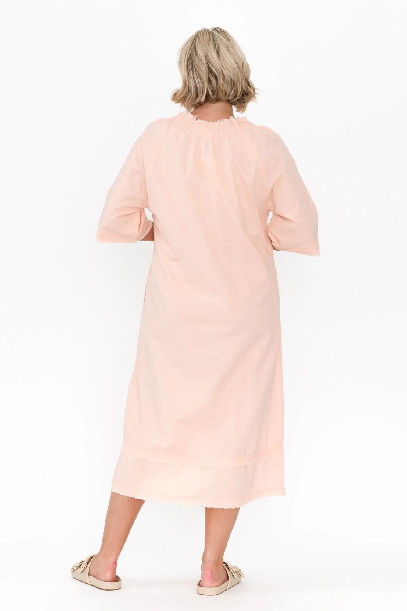 Ayesha Blush Linen Cotton Dress sold by Blue Bungalow product image thumbnail 4