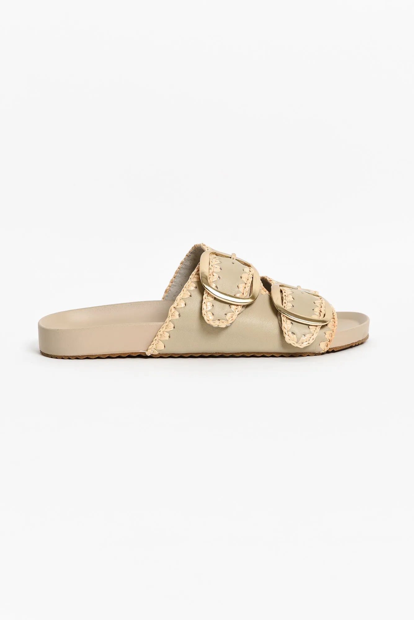 Poppy Beige Leather Buckle Slide sold by Blue Bungalow product image thumbnail 4