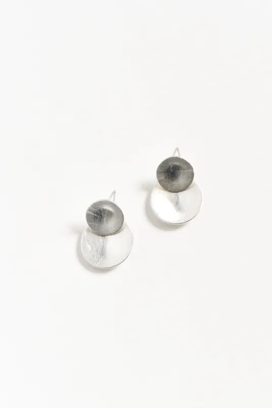 Kerra Silver Circle Drop Earrings sold by Blue Bungalow
