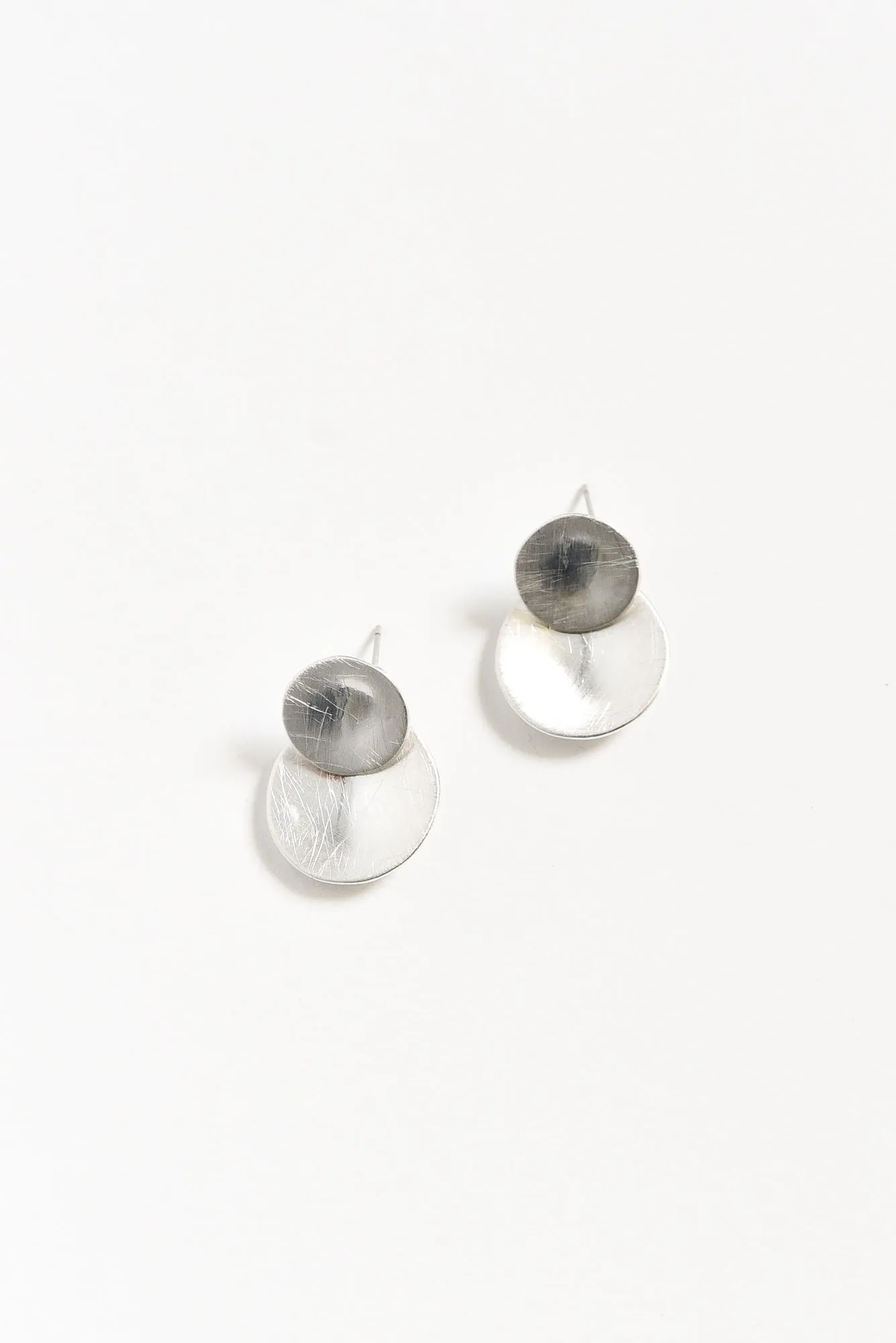 Kerra Silver Circle Drop Earrings sold by Blue Bungalow
