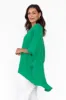 Maida Emerald Cotton V Neck Top sold by Blue Bungalow