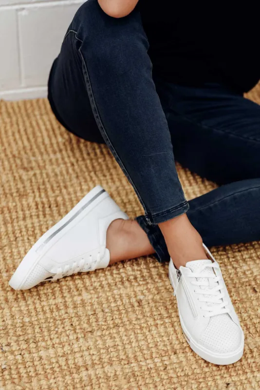 Carissa White Silver Sneaker sold by Blue Bungalow