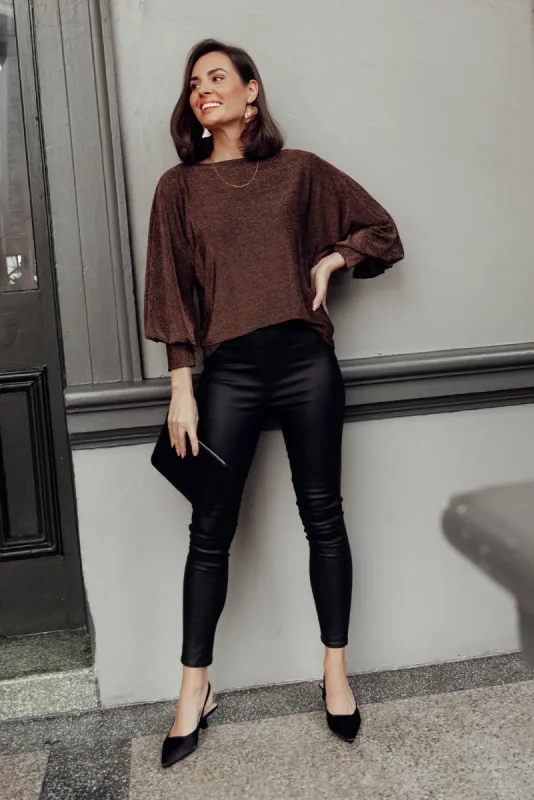 Sawyer Black Wet Look Pants sold by Blue Bungalow