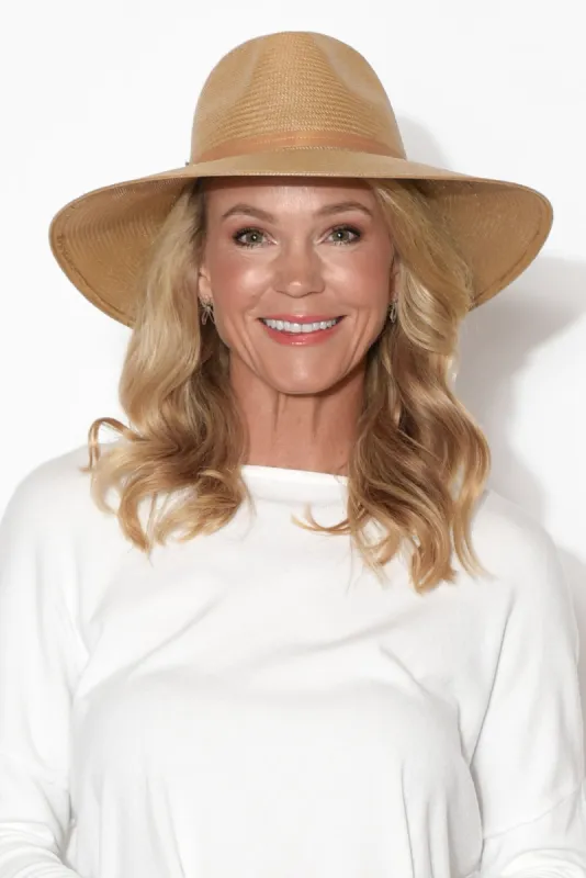 Lorn Tan Wide Brim Fedora sold by Blue Bungalow