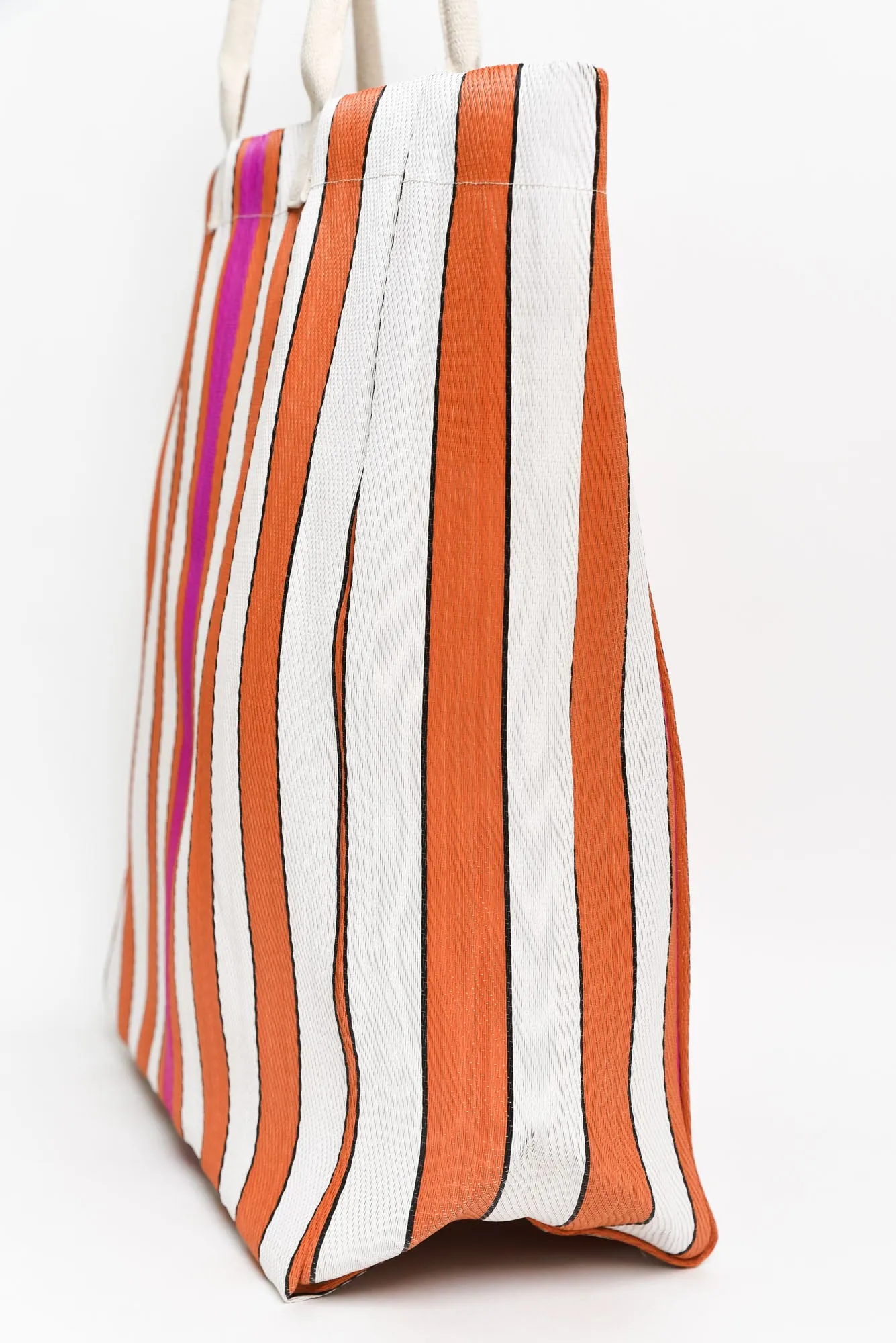 Lochan Orange Stripe Large Tote Bag sold by Blue Bungalow product image thumbnail 3