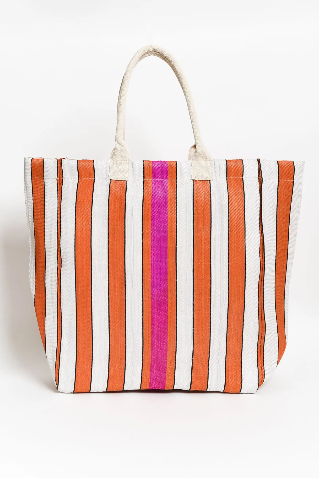 Lochan Orange Stripe Large Tote Bag sold by Blue Bungalow
