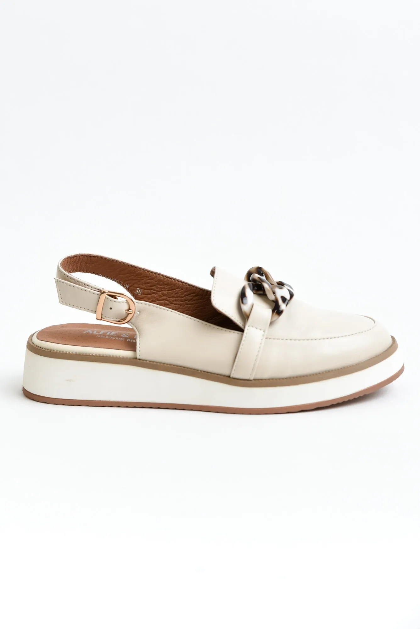 Quivers Cream Leather Slingback Loafer sold by Blue Bungalow product image thumbnail 4
