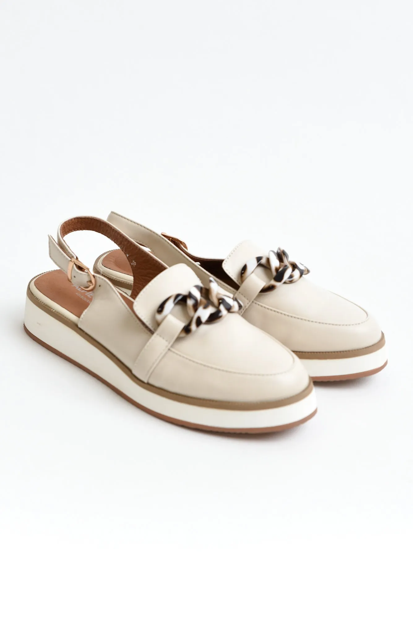 Quivers Cream Leather Slingback Loafer sold by Blue Bungalow product image thumbnail 3