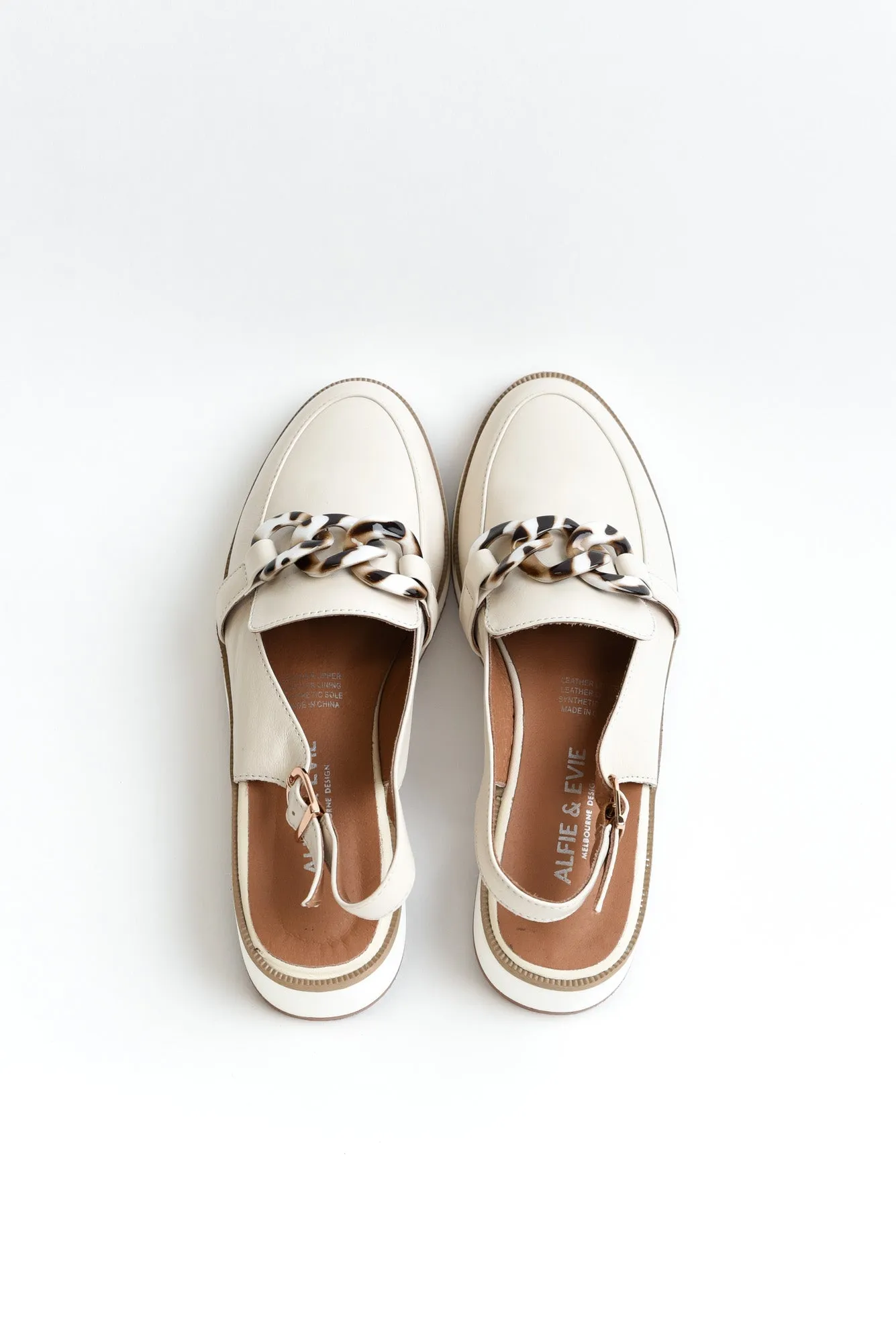 Quivers Cream Leather Slingback Loafer sold by Blue Bungalow product image thumbnail 2