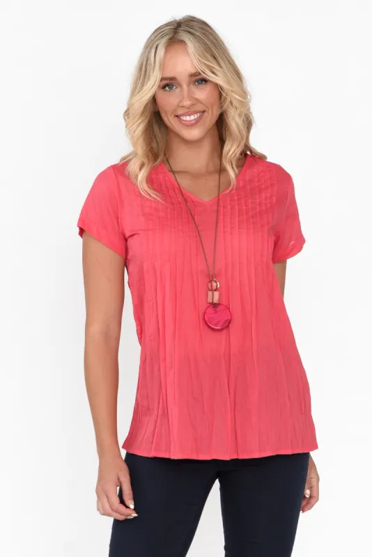 Fia Cherry Crinkle Cotton Top sold by Blue Bungalow
