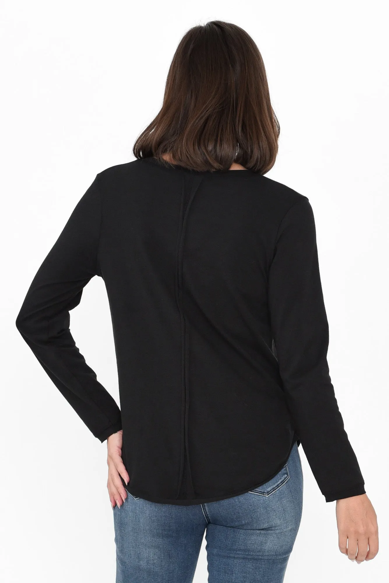 Suri Black Cotton Long Sleeve Top sold by Blue Bungalow product image thumbnail 4