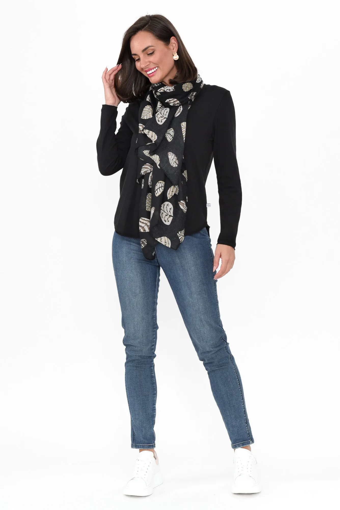 Suri Black Cotton Long Sleeve Top sold by Blue Bungalow product image thumbnail 2