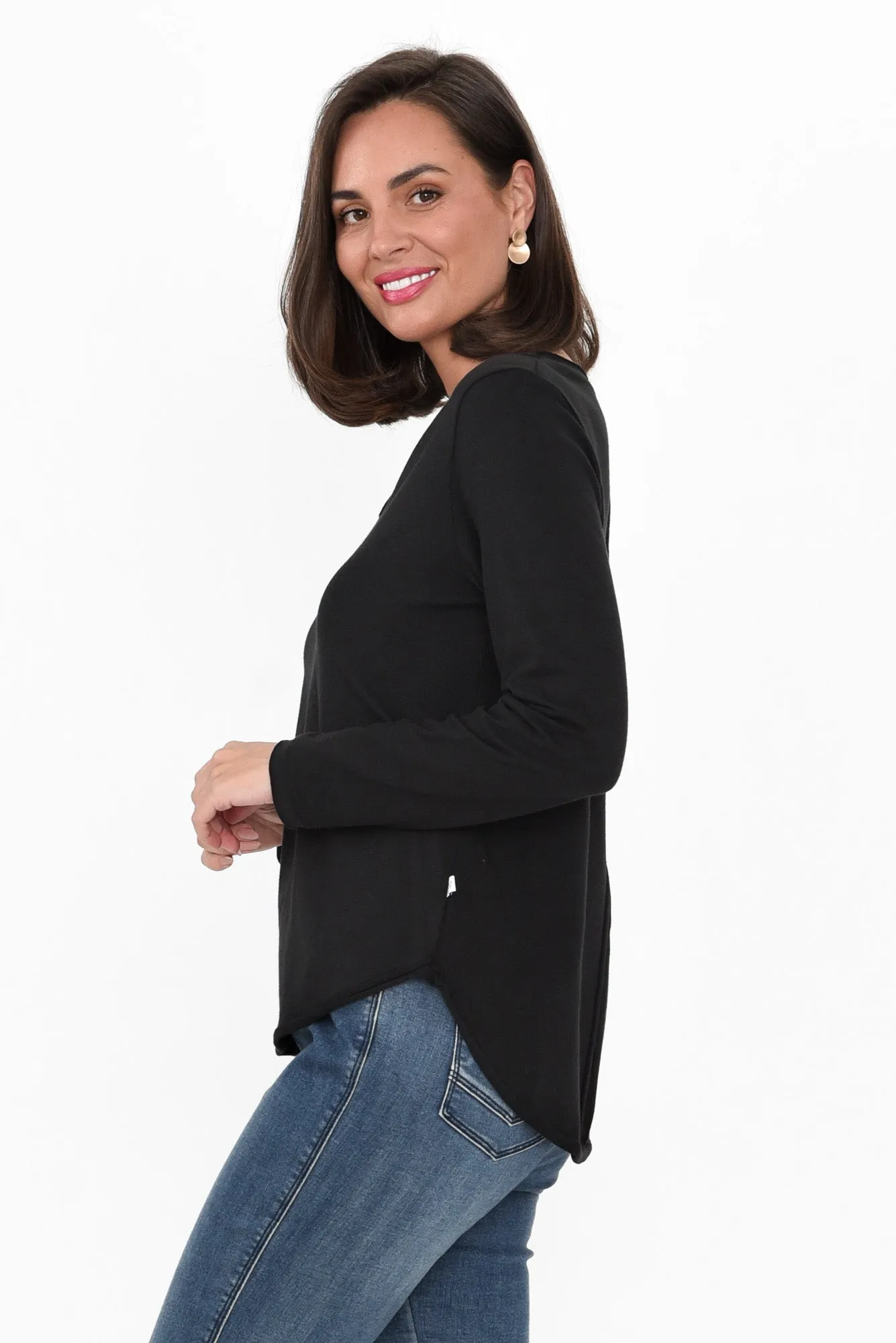 Suri Black Cotton Long Sleeve Top sold by Blue Bungalow product image thumbnail 3