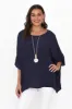 Mali Navy Drape Top sold by Blue Bungalow