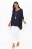 Mali Navy Drape Top sold by Blue Bungalow