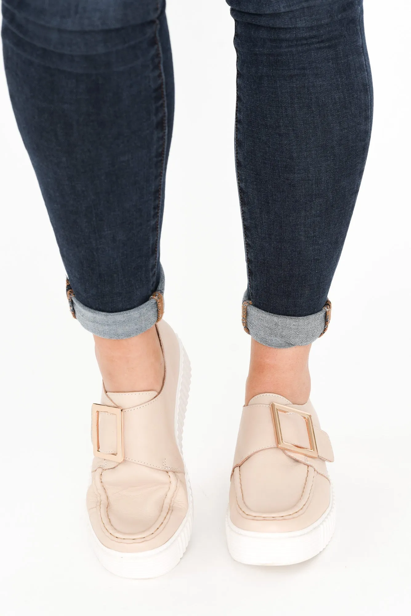 Dishing Nude Leather Platform Loafer sold by Blue Bungalow product image thumbnail 4