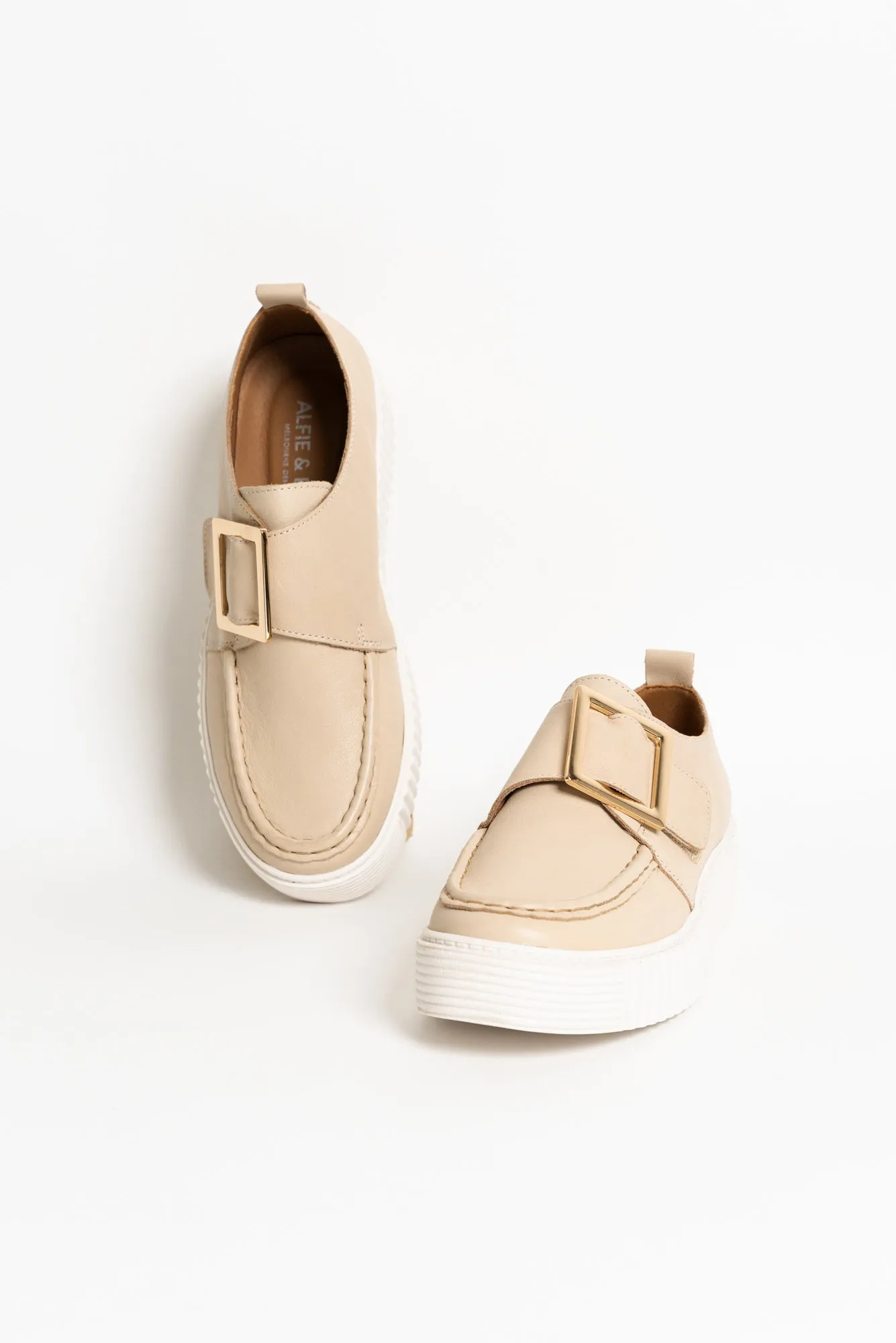 Dishing Nude Leather Platform Loafer sold by Blue Bungalow