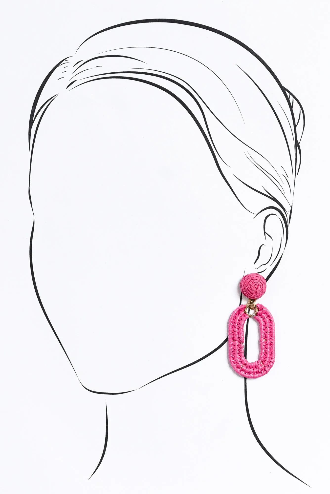 Tilby Pink Woven Oval Drop Earrings sold by Blue Bungalow product image thumbnail 3