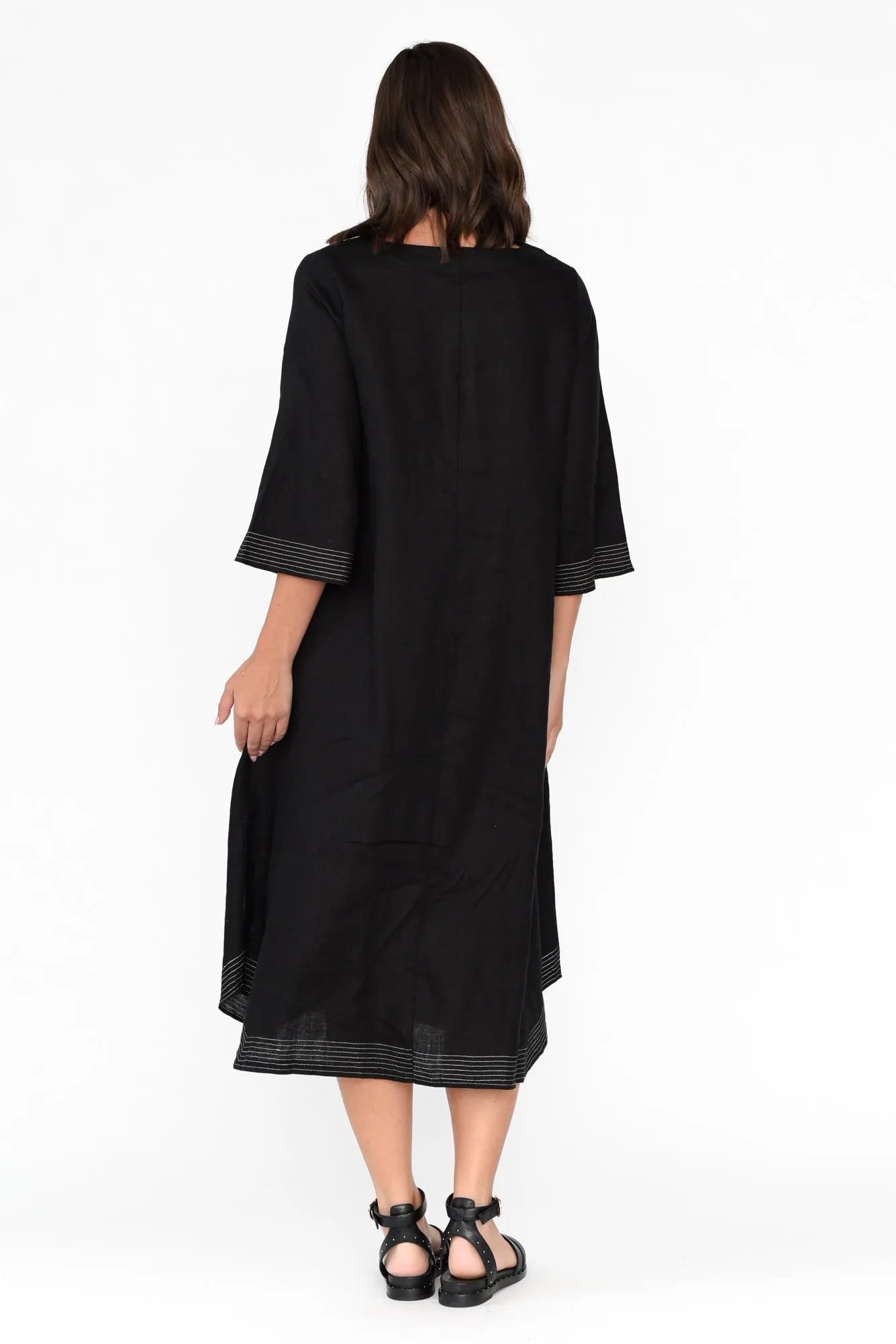Lolita Black Linen Pocket Dress sold by Blue Bungalow product image thumbnail 5