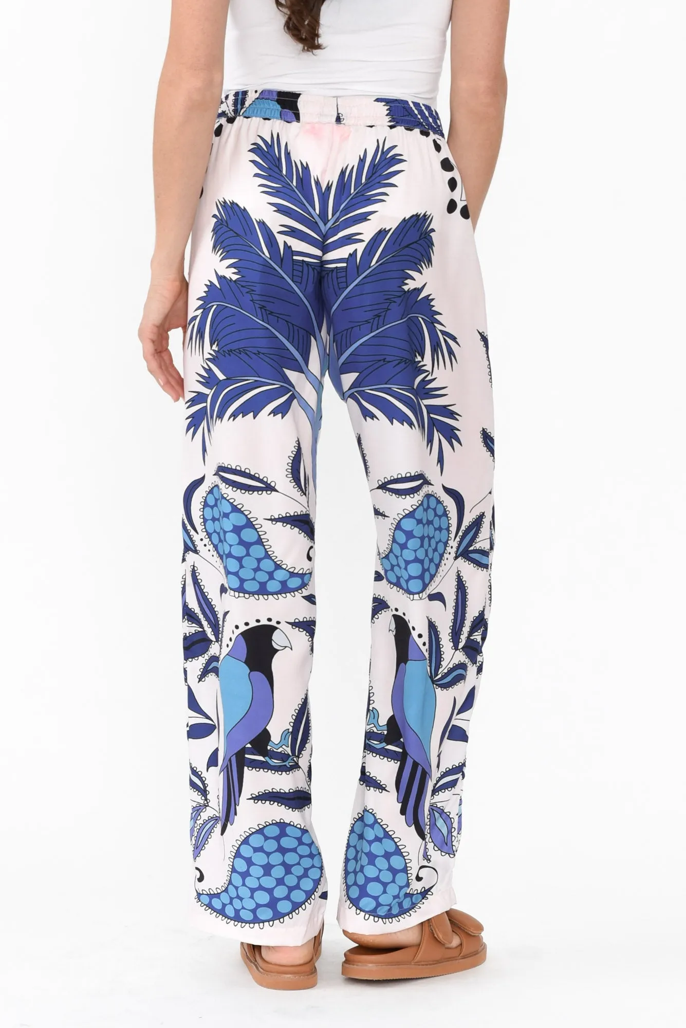 Sona Blue Tropical Wide Leg Pants sold by Blue Bungalow product image thumbnail 5