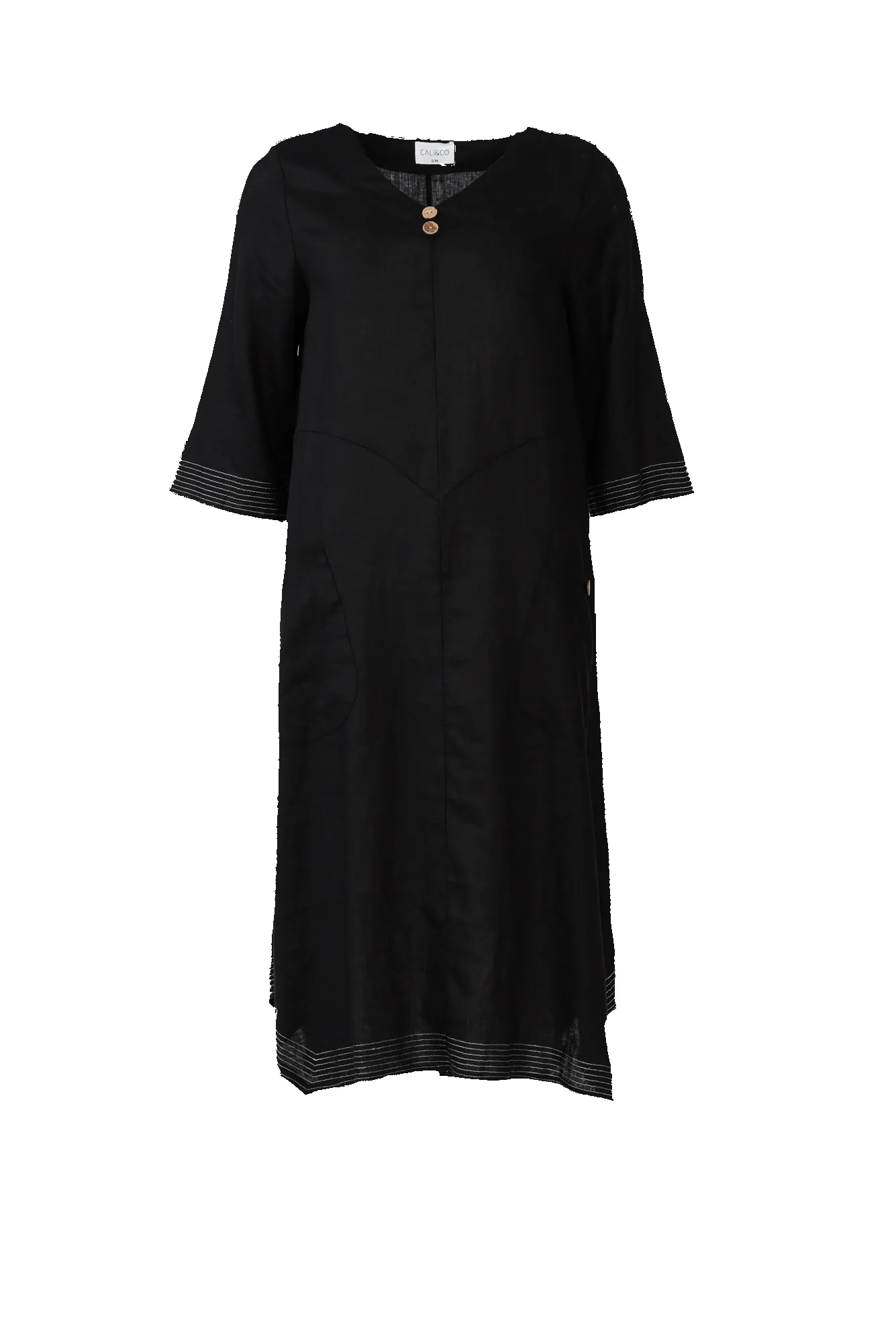 Lolita Black Linen Pocket Dress sold by Blue Bungalow product image thumbnail 2