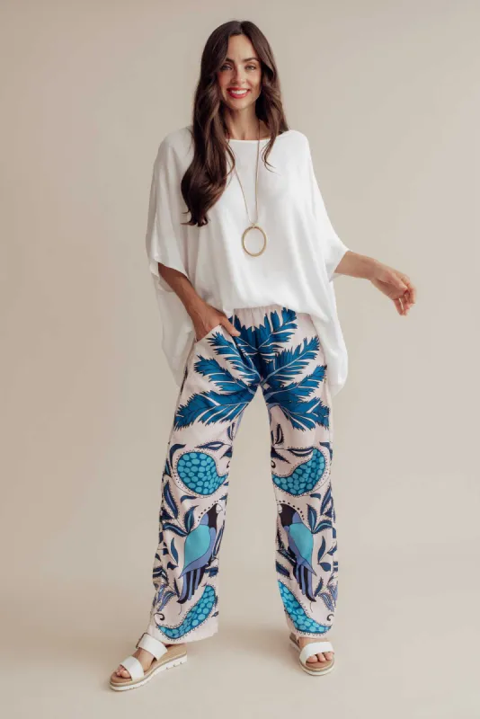 Sona Blue Tropical Wide Leg Pants sold by Blue Bungalow