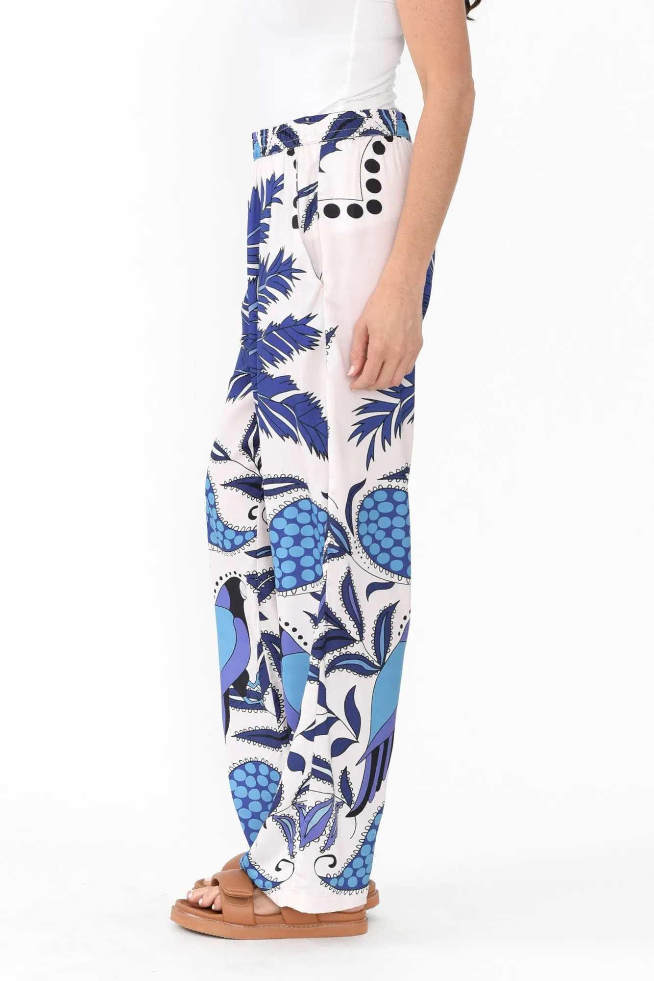 Sona Blue Tropical Wide Leg Pants sold by Blue Bungalow product image thumbnail 4