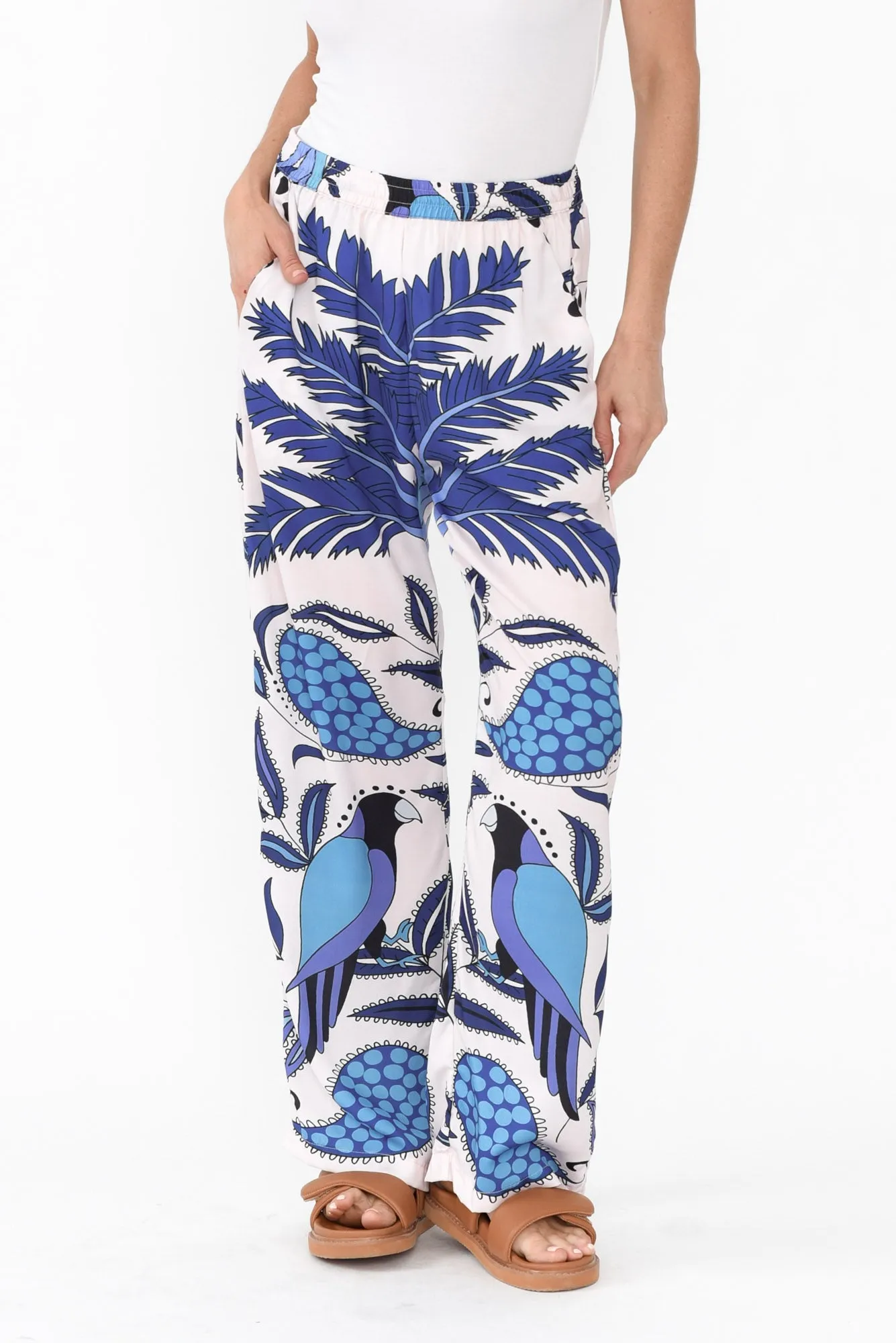 Sona Blue Tropical Wide Leg Pants sold by Blue Bungalow product image thumbnail 2