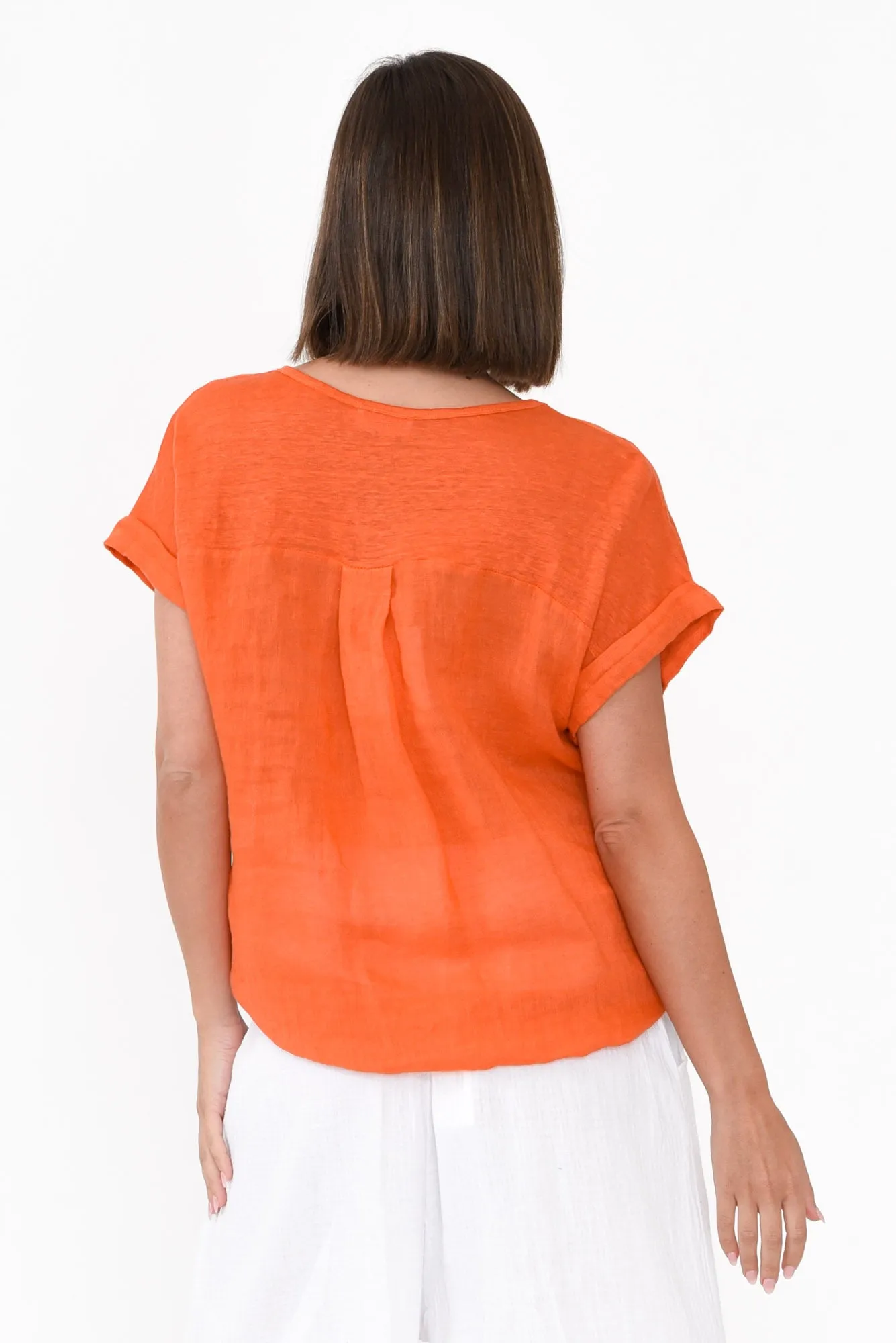 Effie Orange Linen Tee sold by Blue Bungalow product image thumbnail 4