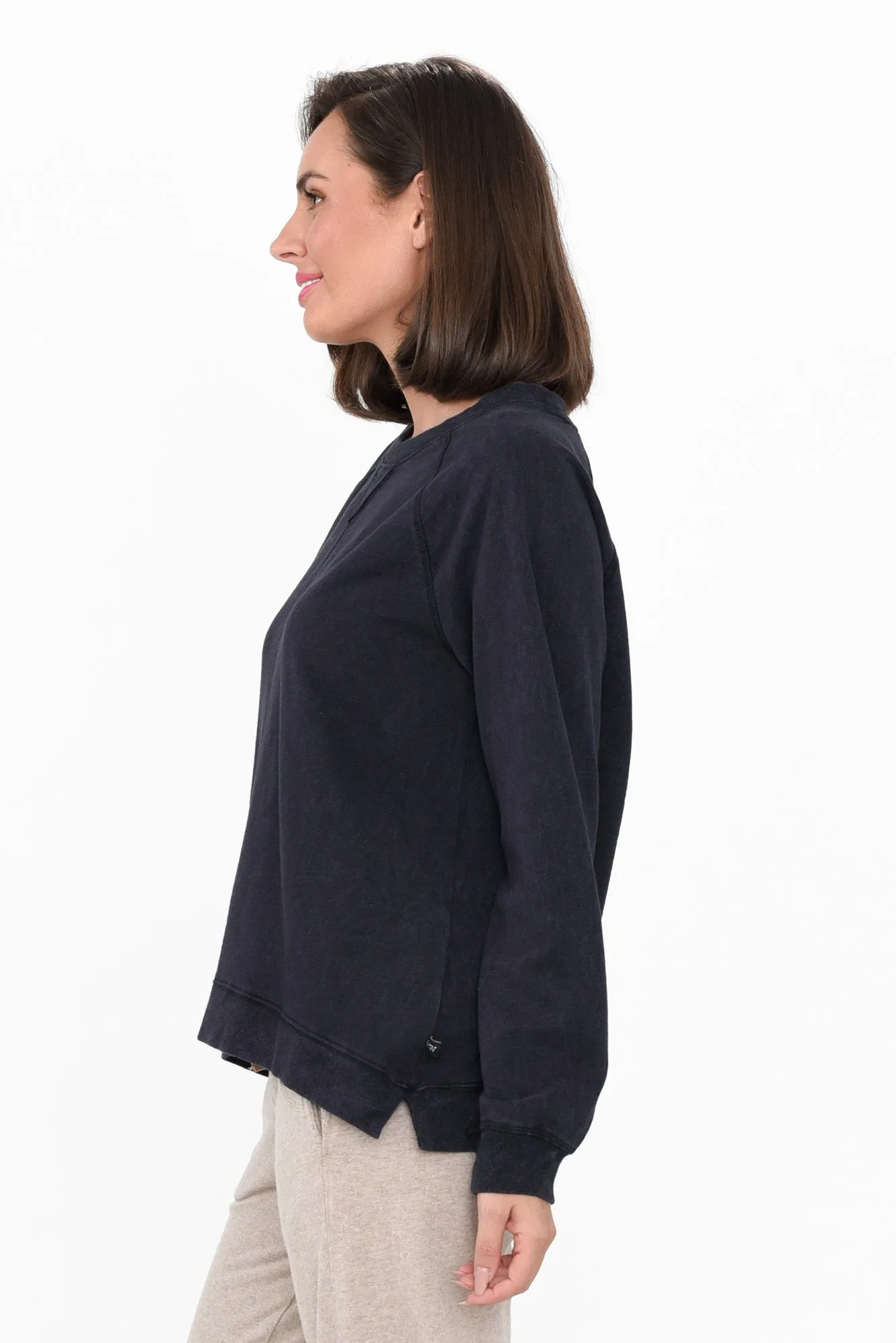 Chessie Black Cotton Long Sleeve Top sold by Blue Bungalow product image thumbnail 3
