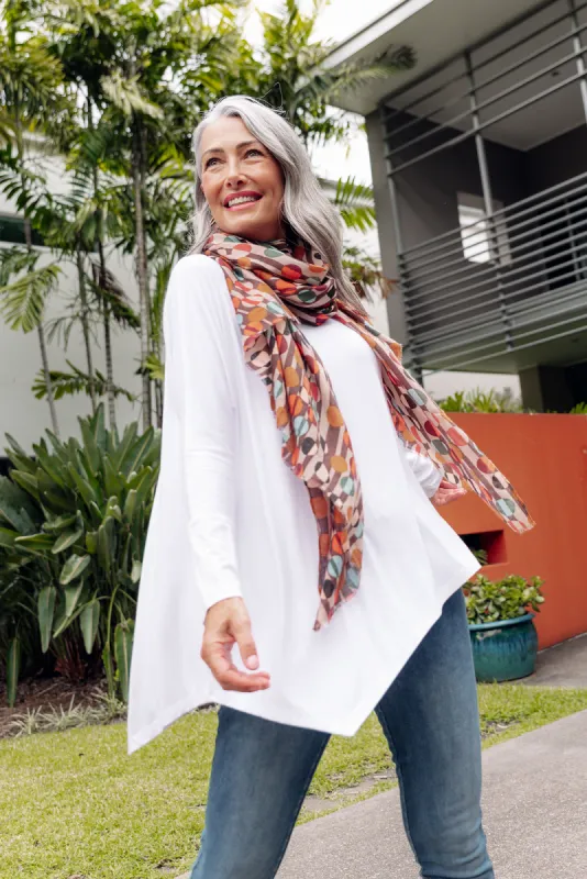 Susie White Asymmetrical Bamboo Top sold by Blue Bungalow