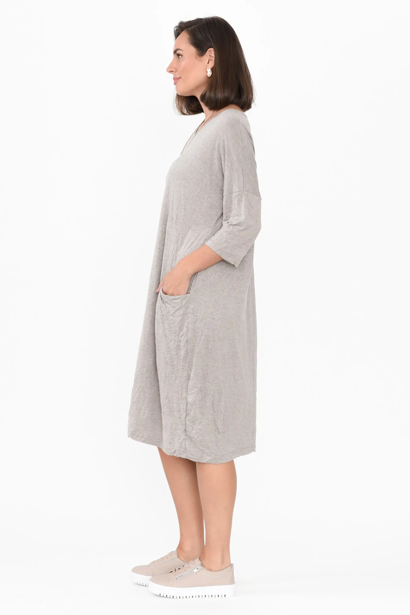 Travel Oat Crinkle Cotton Sleeved Dress sold by Blue Bungalow product image thumbnail 2