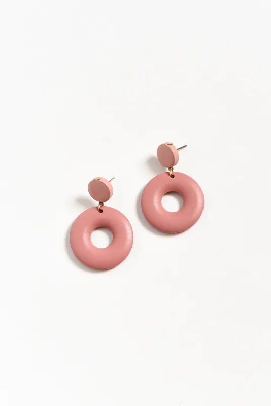 Dia Pink Circle Drop Earrings sold by Blue Bungalow