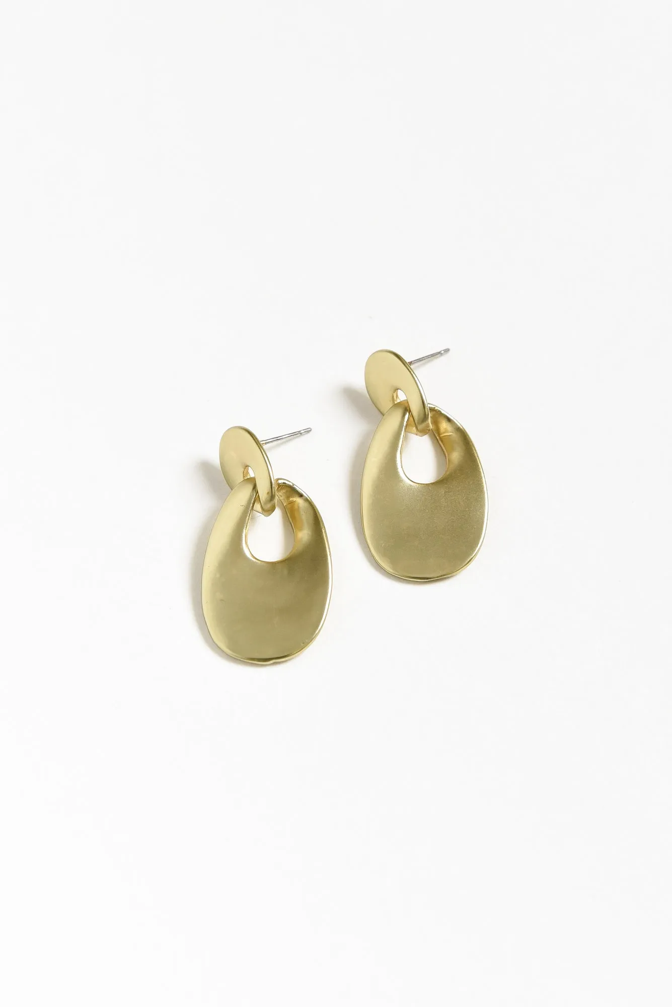 Stower Gold Oval Earrings sold by Blue Bungalow