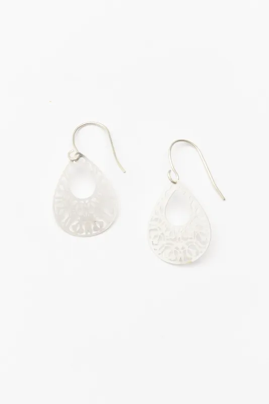 Silver Mini Filigree Teardrop Earrings sold by Blue Bungalow