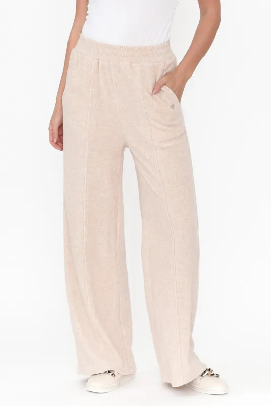 Jessa Beige Terry Pants sold by Blue Bungalow