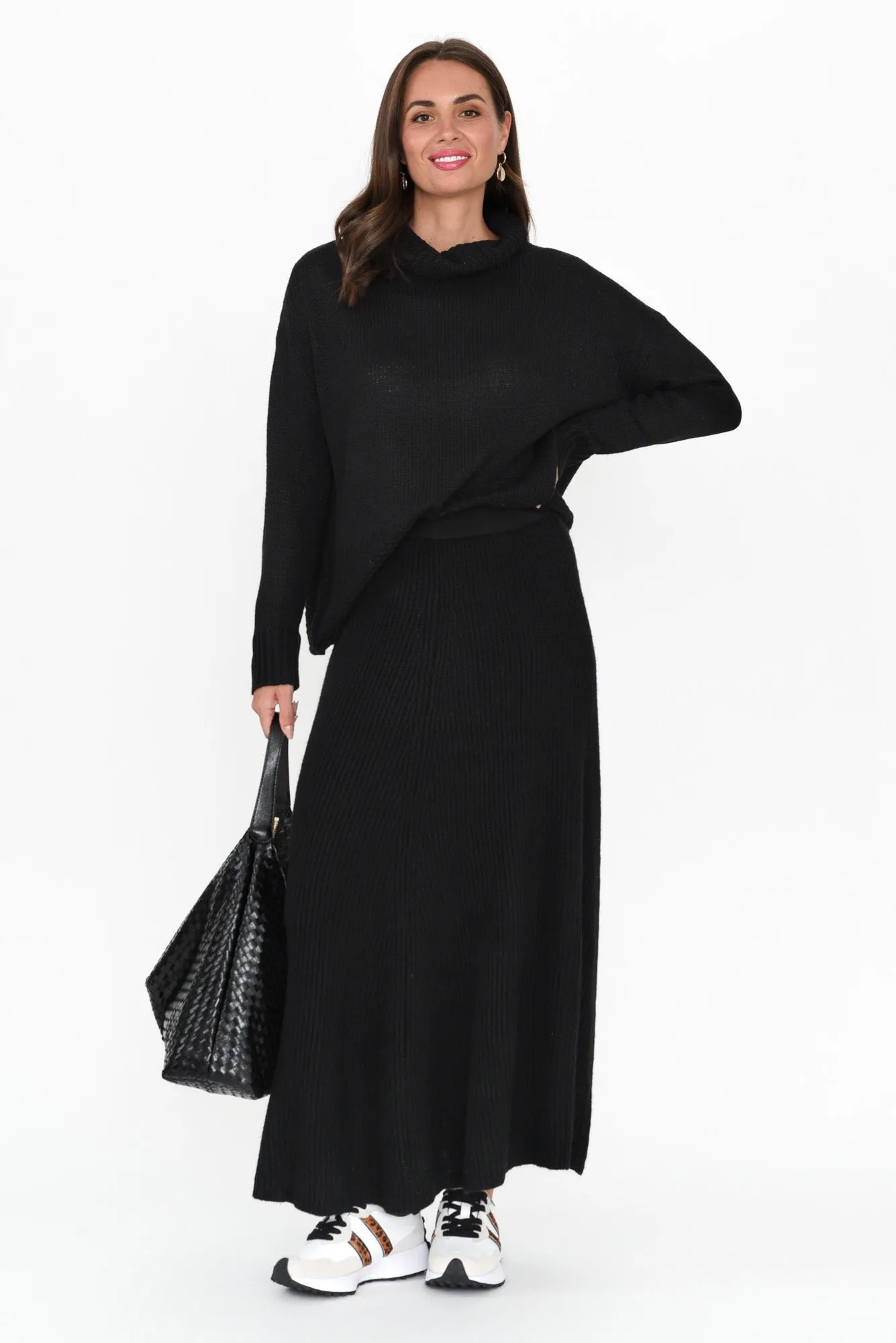 Roshni Black Knit Maxi Skirt sold by Blue Bungalow product image thumbnail 2