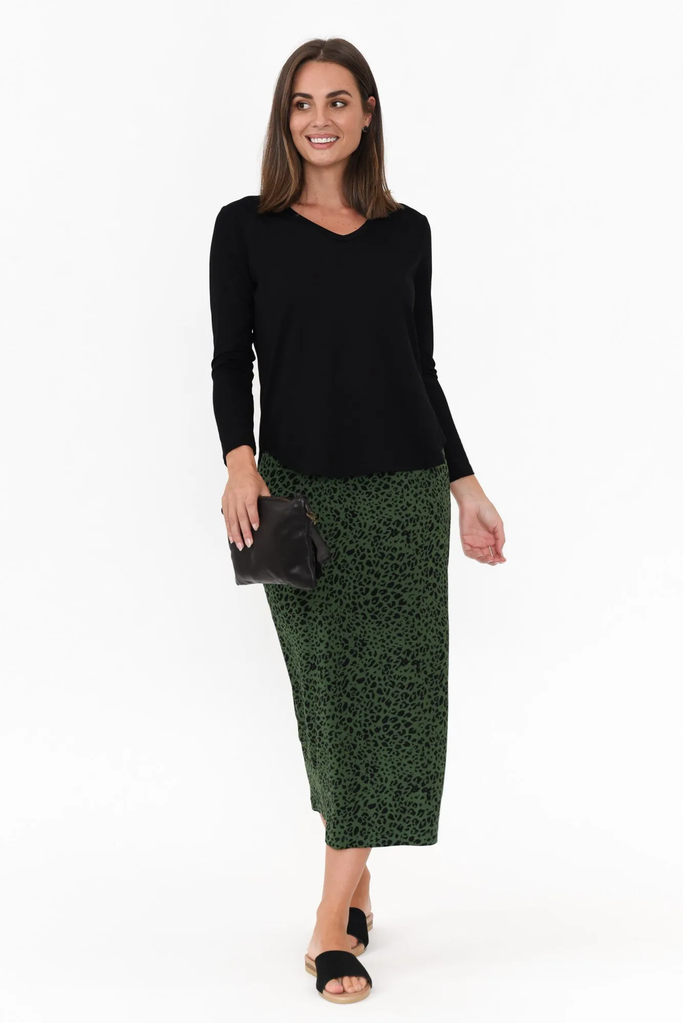 Sia Black Bamboo V Neck Top sold by Blue Bungalow product image thumbnail 2