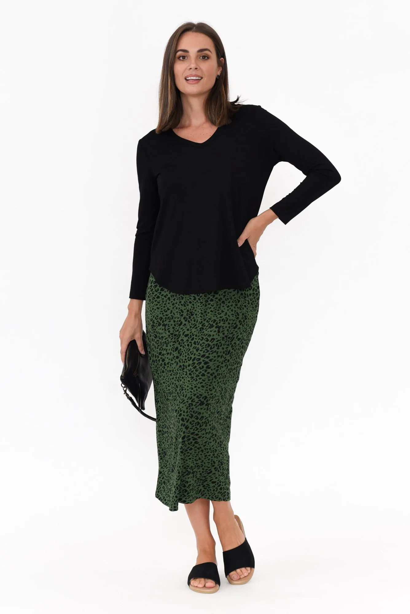 Sia Black Bamboo V Neck Top sold by Blue Bungalow product image thumbnail 5
