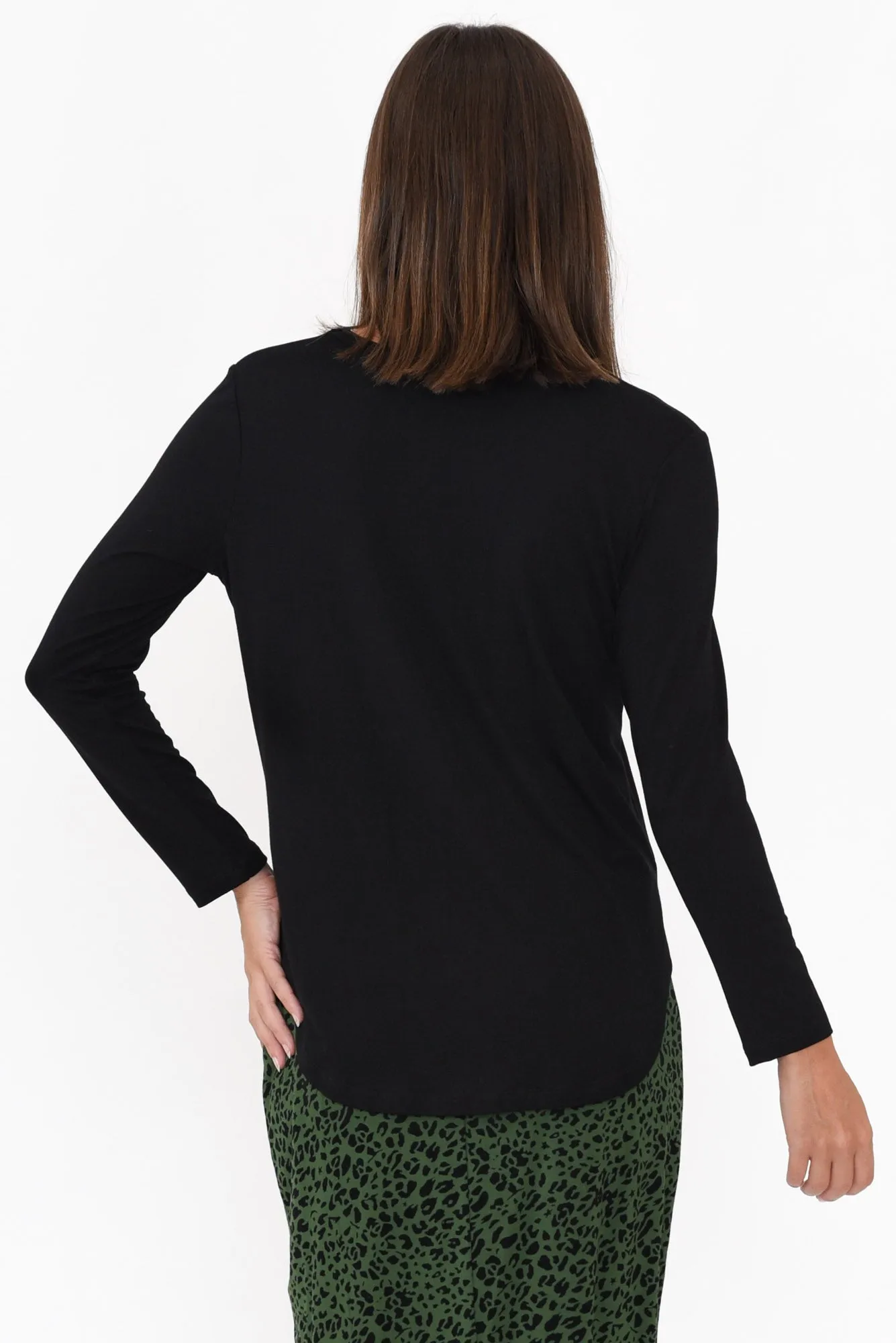 Sia Black Bamboo V Neck Top sold by Blue Bungalow product image thumbnail 4