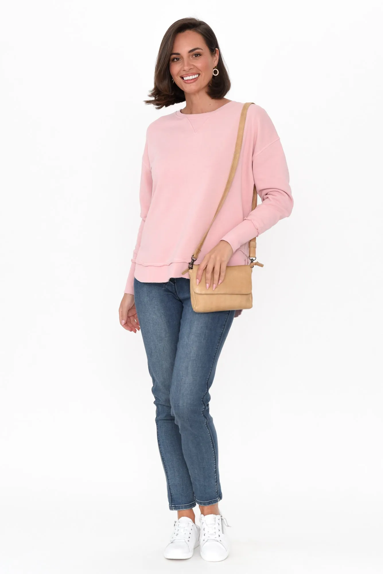 Delilah Blush Cotton Crewneck Sweatshirt sold by Blue Bungalow product image thumbnail 2