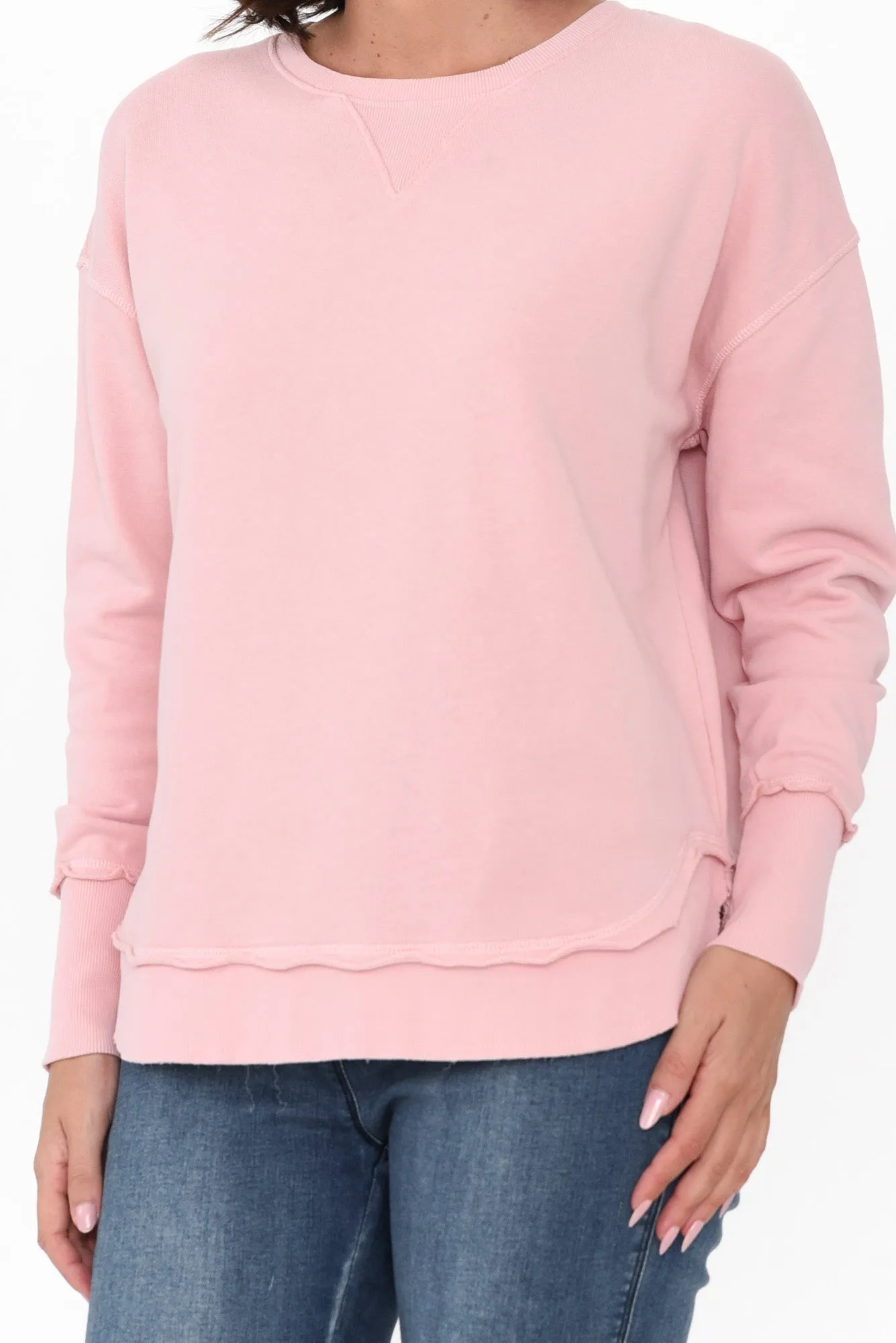 Delilah Blush Cotton Crewneck Sweatshirt sold by Blue Bungalow product image thumbnail 5