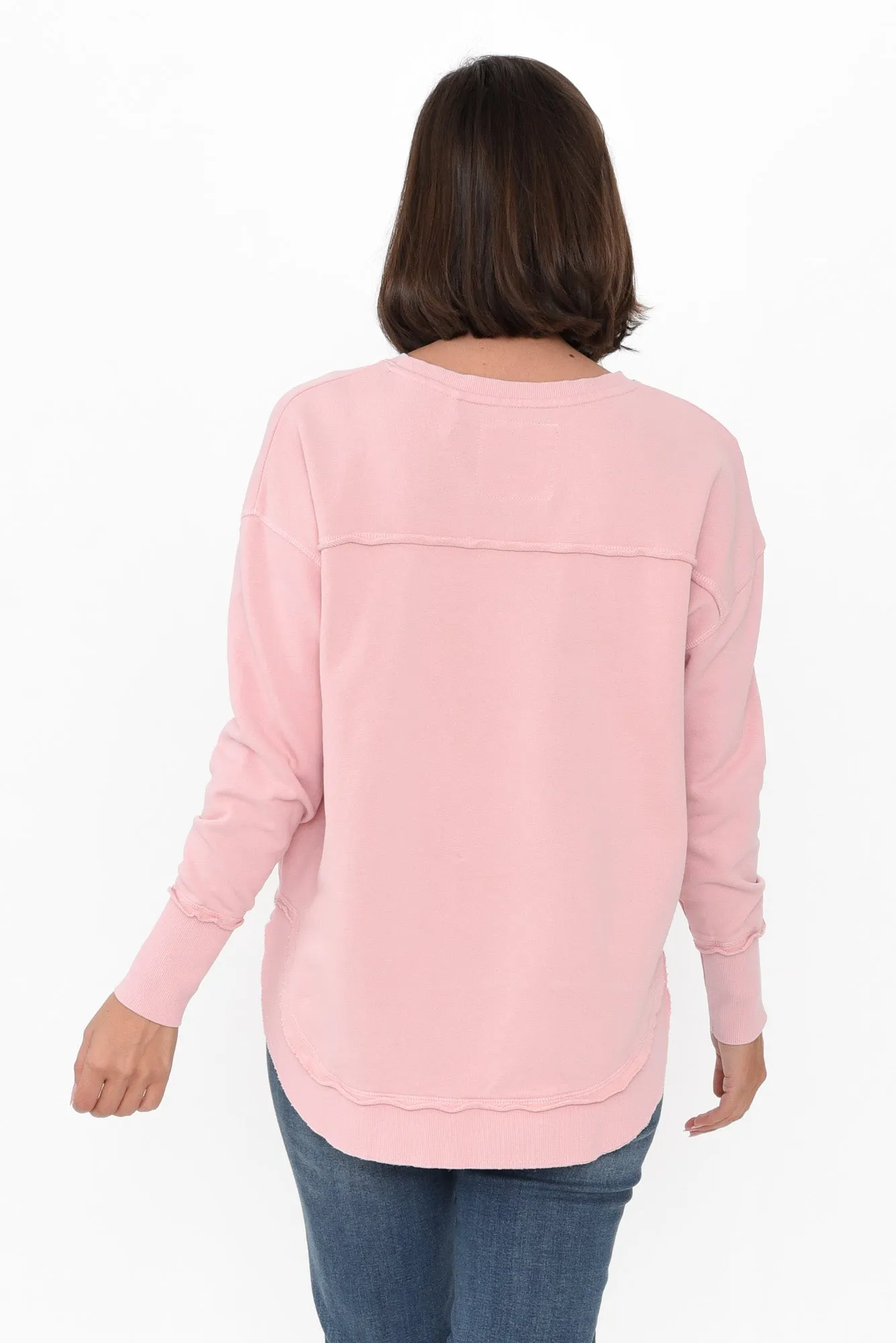 Delilah Blush Cotton Crewneck Sweatshirt sold by Blue Bungalow product image thumbnail 4