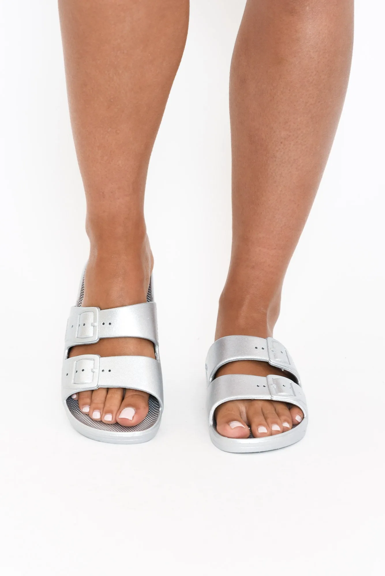 Carter Silver Vegan Slides sold by Blue Bungalow product image thumbnail 3