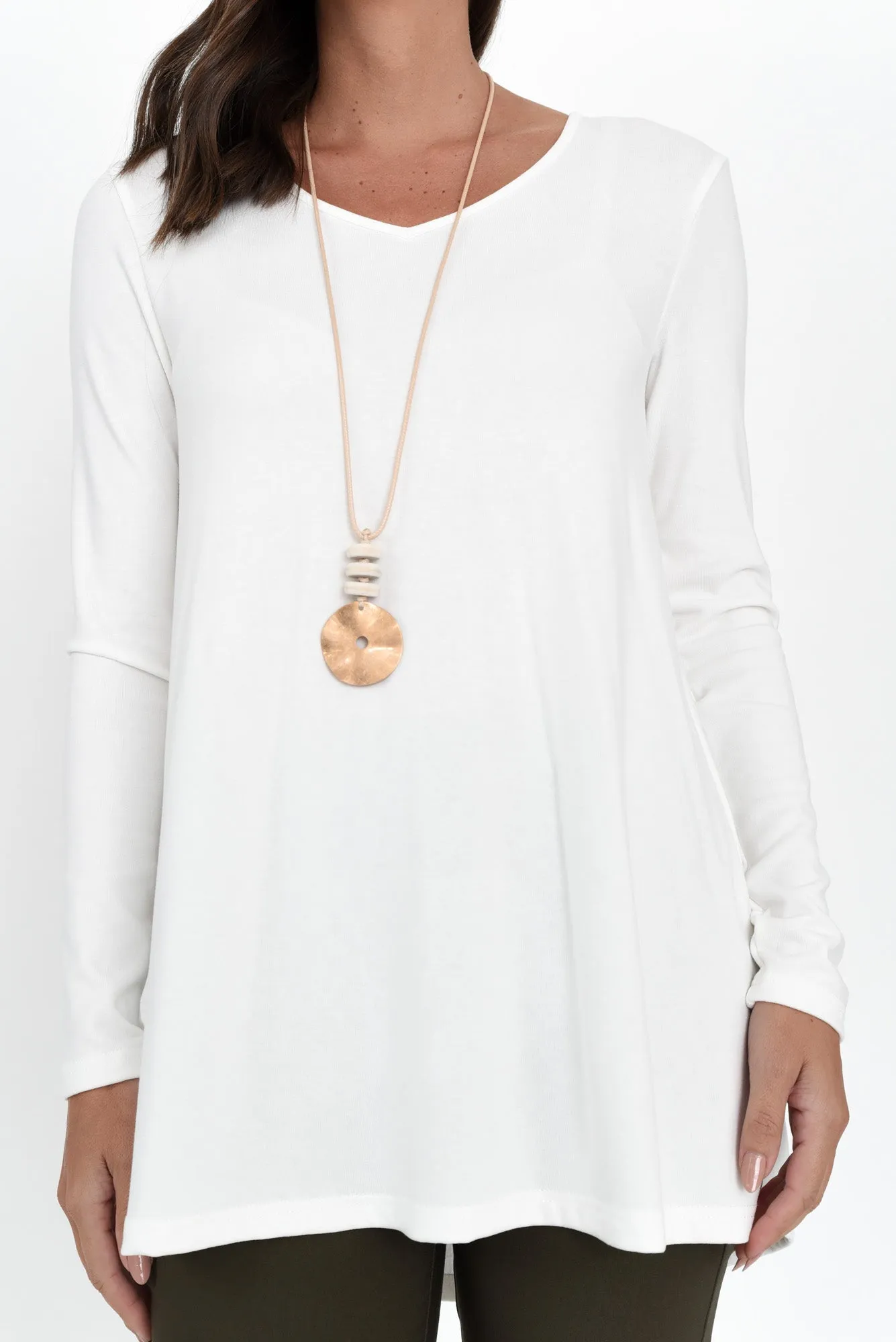 Shenali White Long Sleeve Swing Top sold by Blue Bungalow product image thumbnail 5