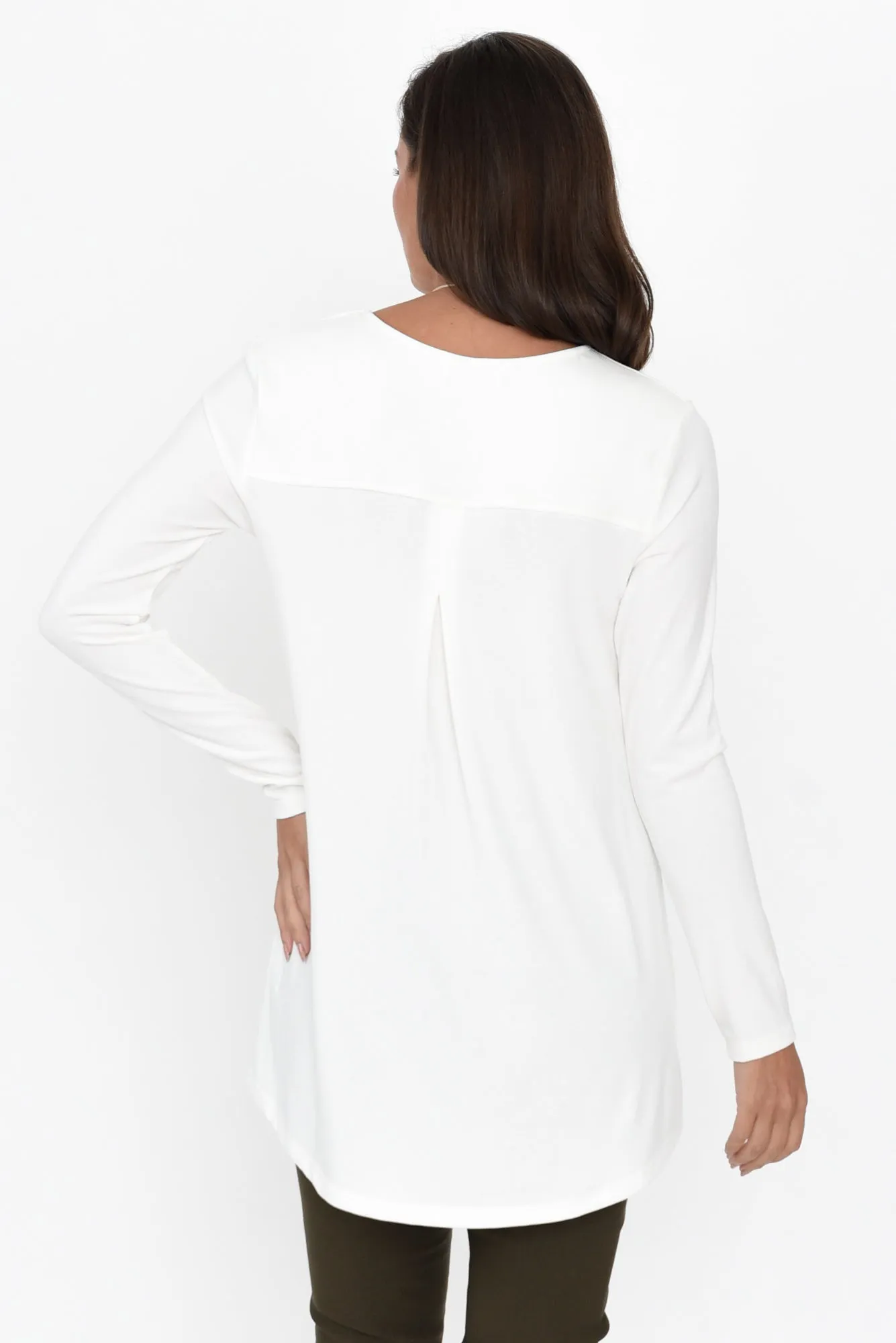 Shenali White Long Sleeve Swing Top sold by Blue Bungalow product image thumbnail 4