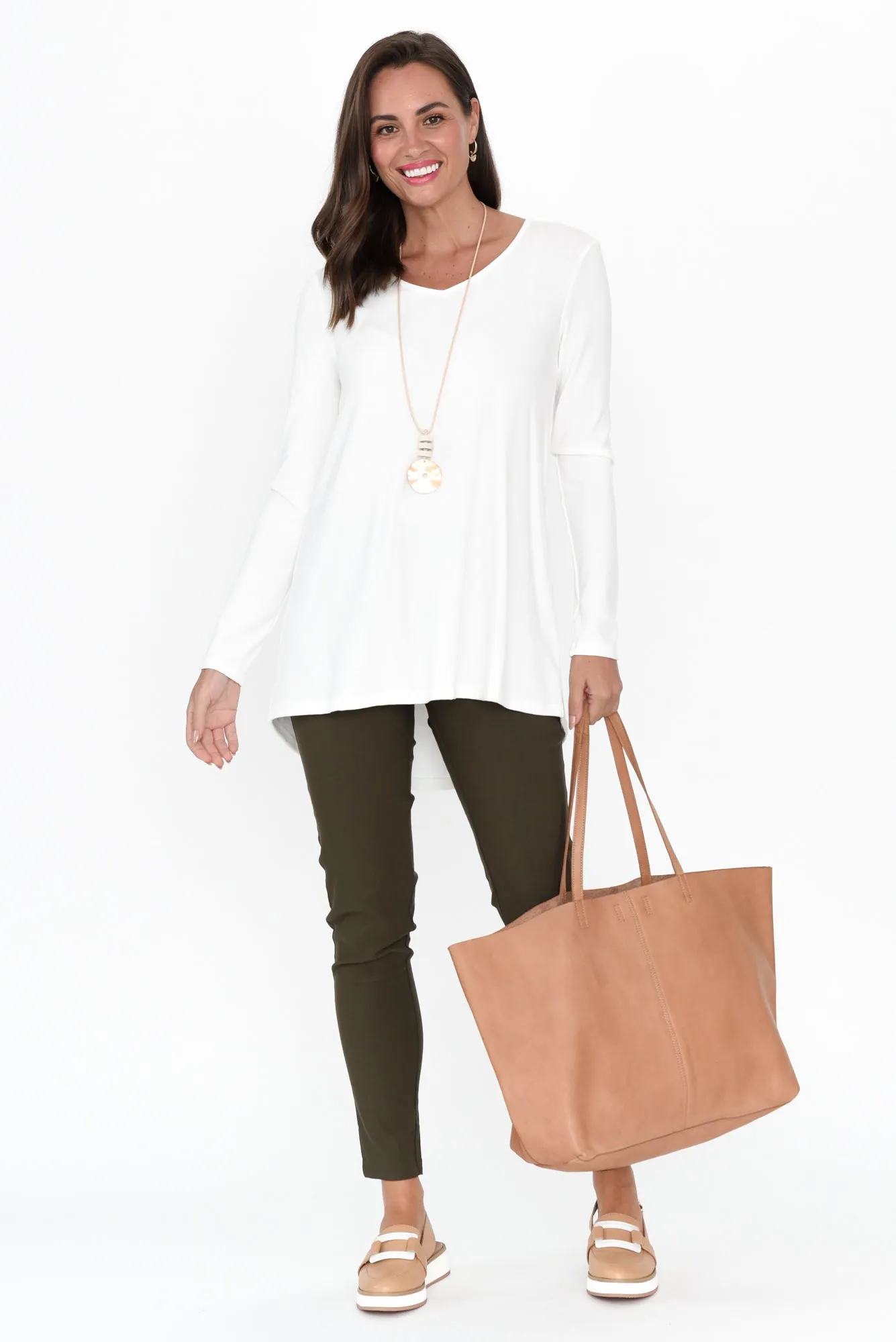 Shenali White Long Sleeve Swing Top sold by Blue Bungalow product image thumbnail 2