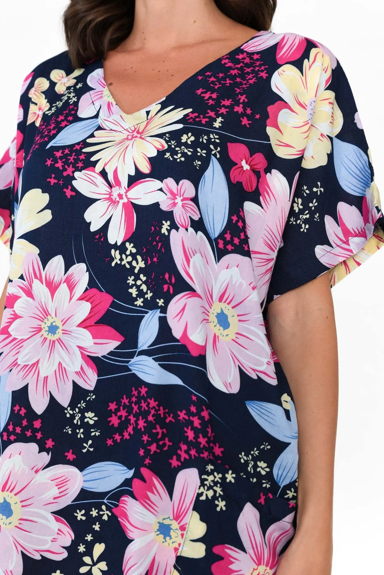 Gaby Navy Garden Drape Tee Dress sold by Blue Bungalow product image thumbnail 5