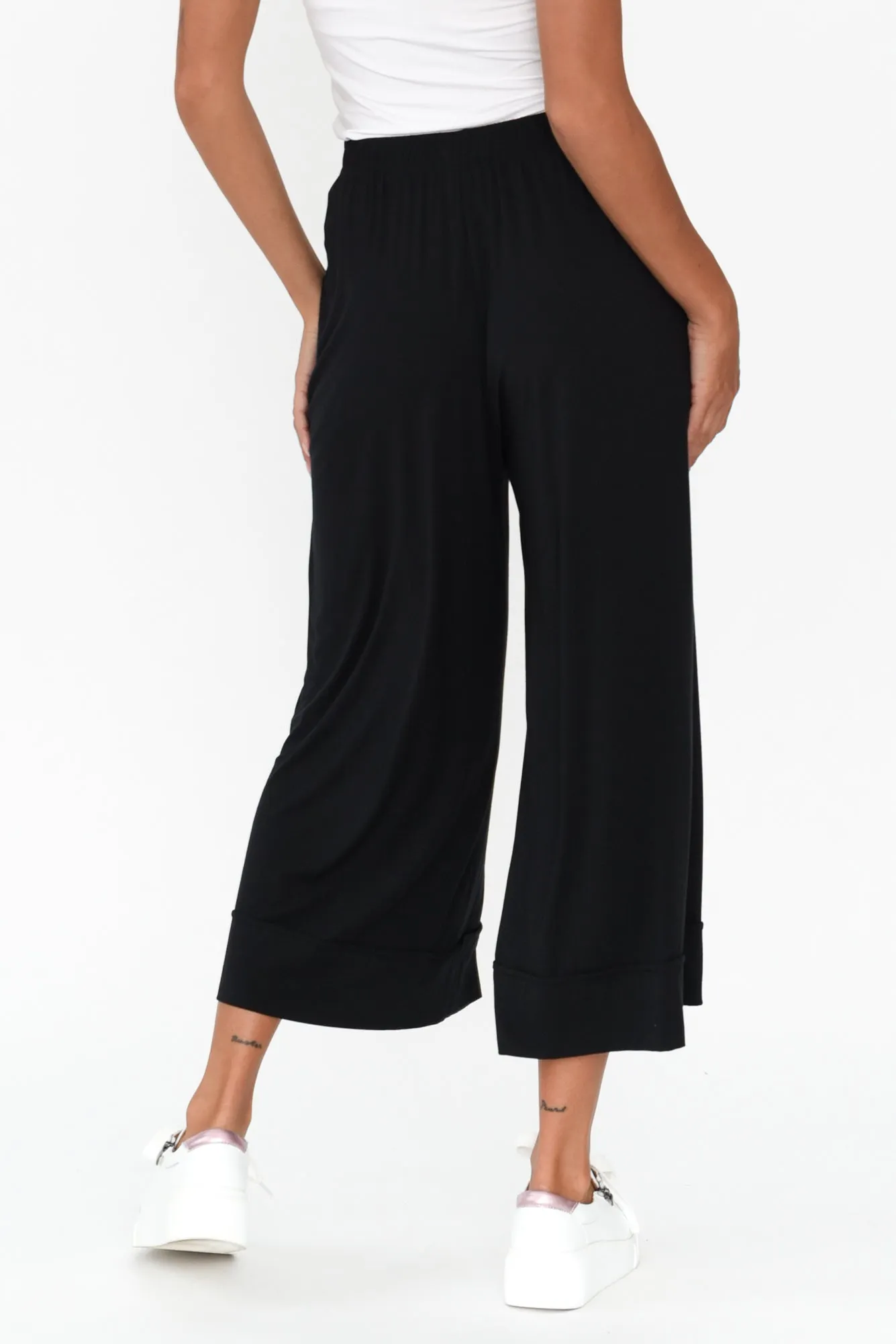 Lena Black Micro Modal Resort Pants sold by Blue Bungalow product image thumbnail 5