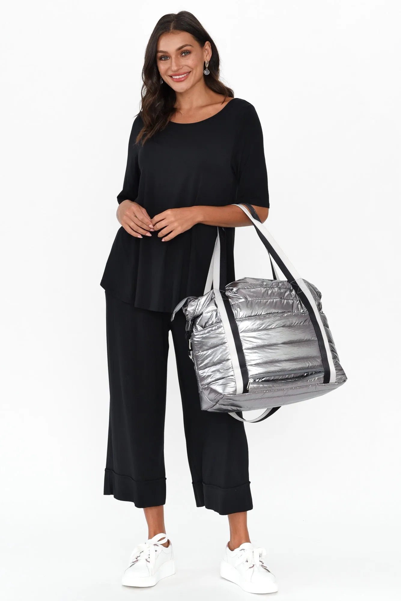 Lena Black Micro Modal Resort Pants sold by Blue Bungalow product image thumbnail 3